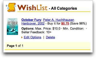 eBay's Half.com Wishlist Update