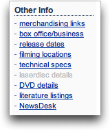 IMDB nav: Other Info
