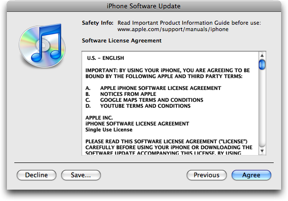 itunes 2.0.1 update license