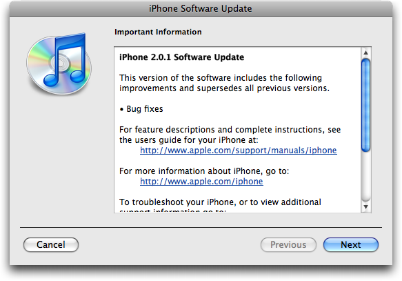 itunes 2.0.1 update terms