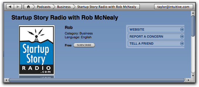 Apple's iTunes Store: Startup Story Radio Podcast Entry