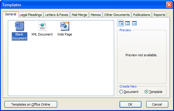 microsoft word how to create a new template document