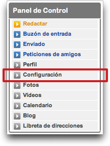 MySpace: Spanish: Panel de Control
