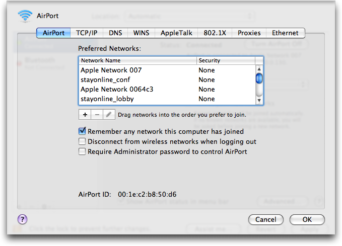 system prefs network airport advanced