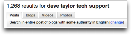 Technorati search for Dave Taylor Tech Support: Tabs