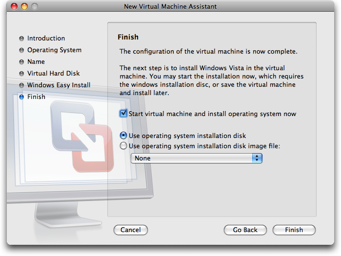 VMWare Fusion: Finish Up Installation Configuration Process