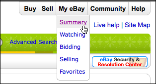 ebay my ebay summary