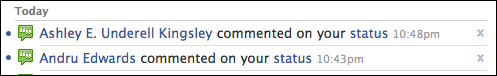 facebook new notifications commented status