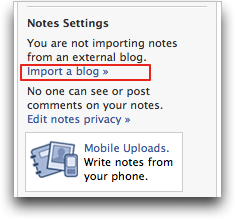 facebook notes settings (facebook blog rss)