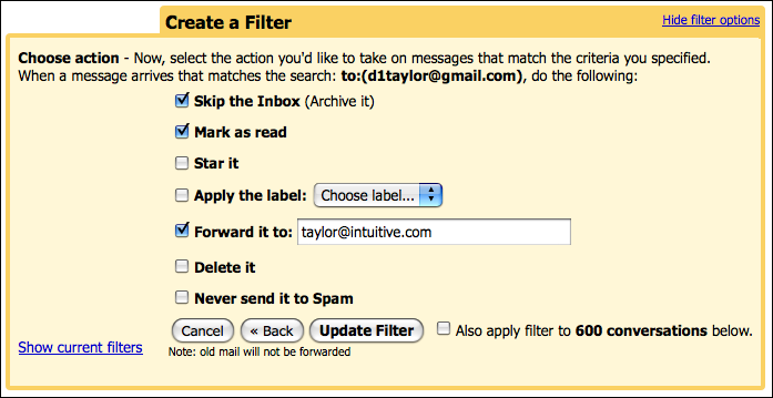 gmail autoforward filter 2