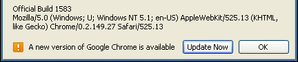 google chrome about new version