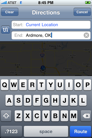 iphone google map enter current location 2