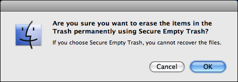 mac secure empty trash warning