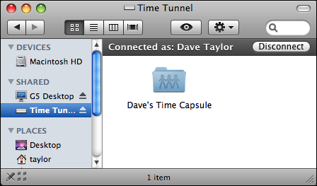 mac time tunnel connected