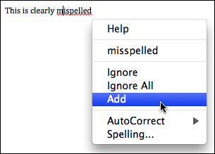 microsoft word add misspelling