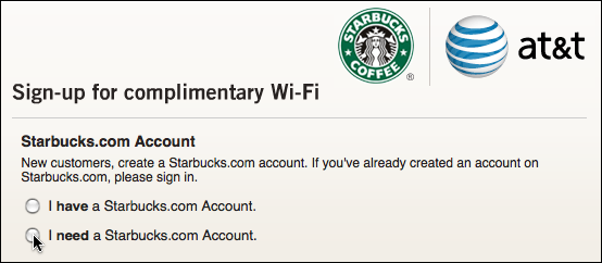 starbucks att get wifi account 3