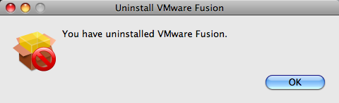 uninstall vmware fusion uninstalled