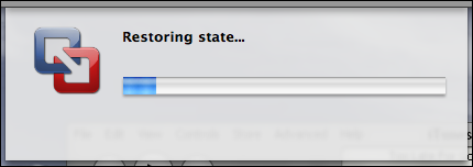 vmware fusion restoring state