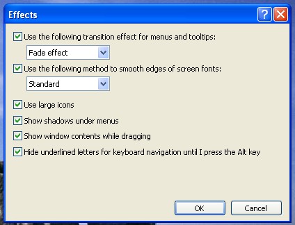 Windows XP / WinXP display properties : appearance  :advanced