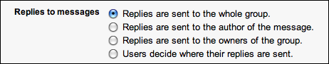 google groups group settings email delivery replies