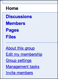 google groups right nav