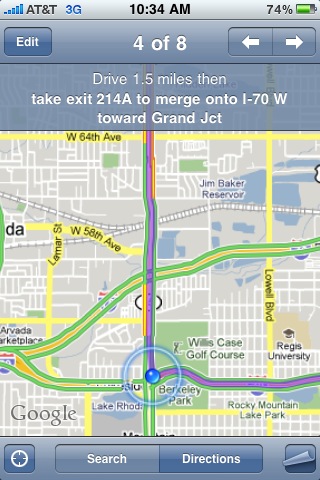 iphone driving directions map