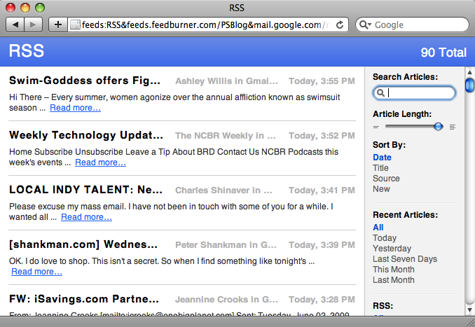 safari 4 view all rss articles