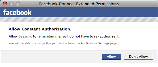 seesmic desktop facebook constant authorization