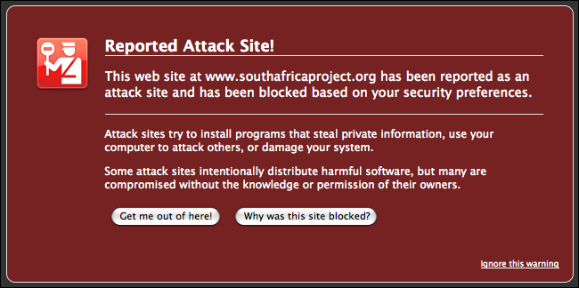 website malware warning firefox