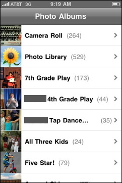 apple iphone photo albums
