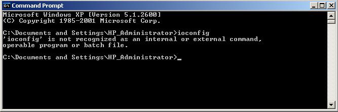 command prompt error message