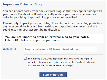 facebook bop fan page import a blog