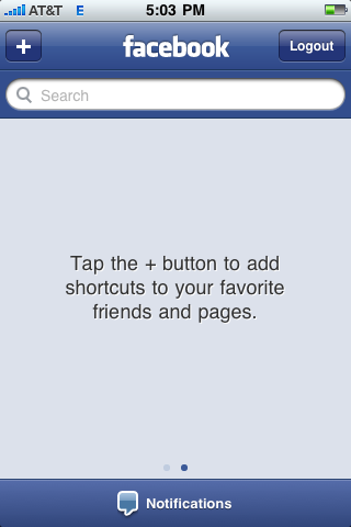 facebook iphone secondary screen blank