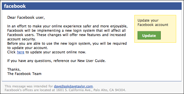 facebook phishing scam