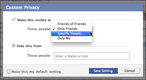 facebook status update scope custom privacy