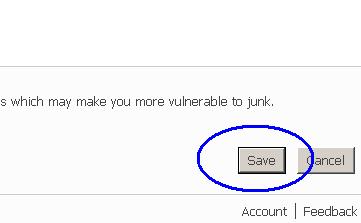 hotmail save button