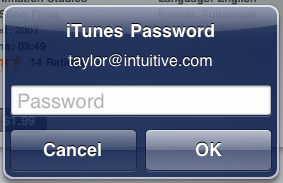 ipad itunes movie enter itunes password