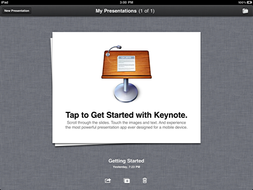 ipad keynote getting started