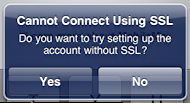 ipad mail settings cannot use ssl