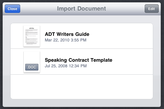 ipad pages import document