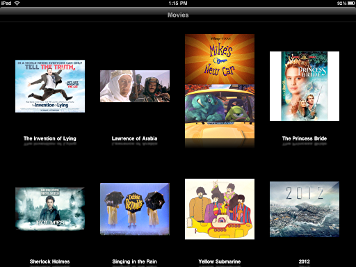 ipad videos movie list