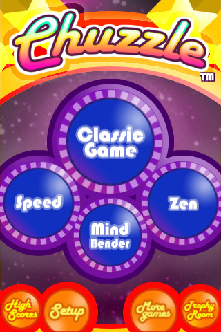 iphone popcap chuzzle main menu