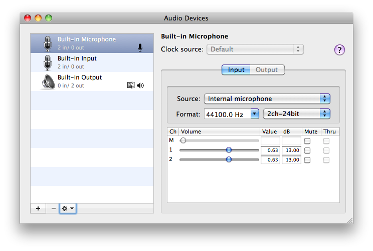 mac garageband audio devices built in microphone