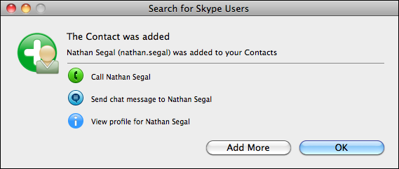 skype contact friend connected