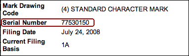 uspto trademark number
