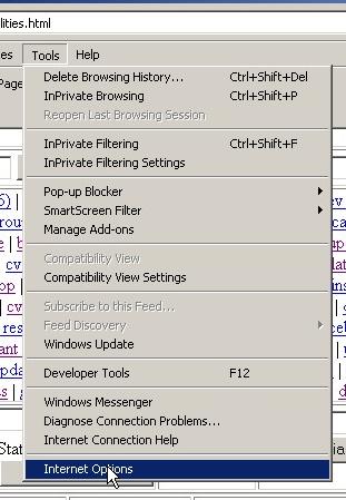 windows internet explorer msie tools internet options