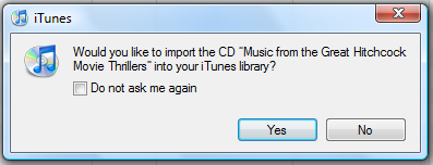 windows itunes import cd library