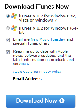 windows vista download itunes