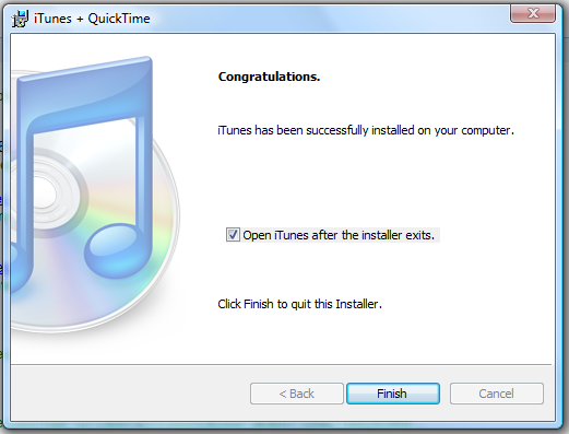 windows vista itunes installed