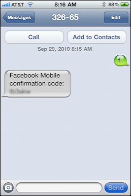 facebook add mobile iphone text message 2